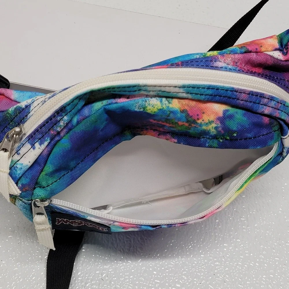 JanSport Tie Dye Fanny Pack Waist Pouch Hip Purse Belt Bag Retro Colorful!